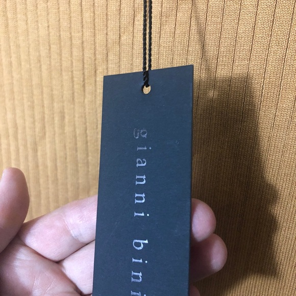 NWT Gianni Bini Skirt XL Madi Sweater Front Slit Midi Tan goldenrod color - Picture 6 of 9